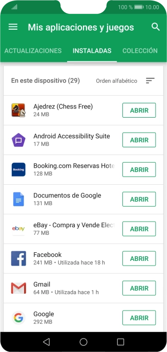 Pulsa la app deseada.
