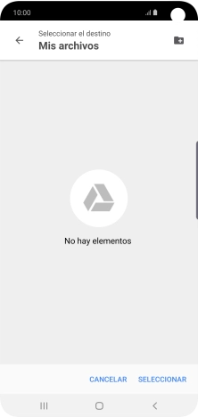 Si deseas crear una nueva carpeta, pulsa el icono de nueva carpeta y sigue las indicaciones de la pantalla para crearla.