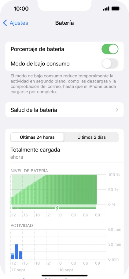 Desliza el dedo hacia arriba desde la parte inferior de la pantalla para terminar y volver a la pantalla de inicio.