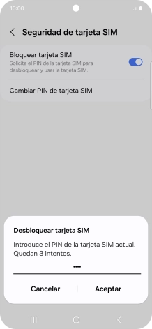 Introduce tu código PIN y pulsa Aceptar.