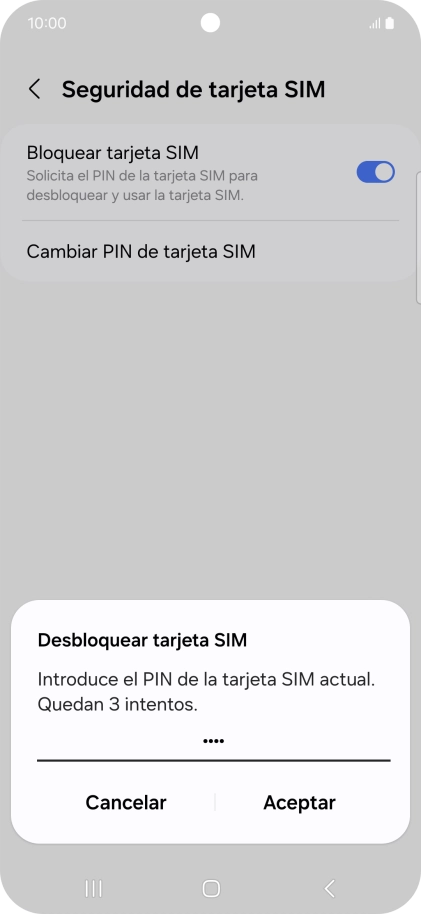 Introduce tu código PIN y pulsa Aceptar.