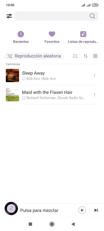 Pulsa el archivo de música deseado.