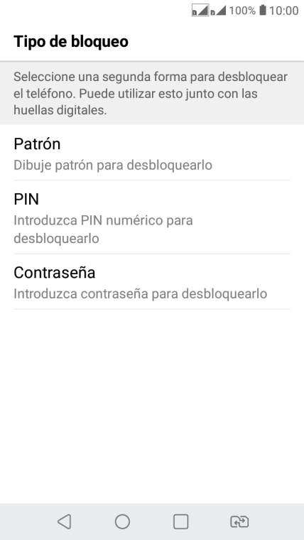 Pulsa el código de seguridad deseado y sigue las indicaciones de la pantalla para crear un código de seguridad del teléfono adicional.