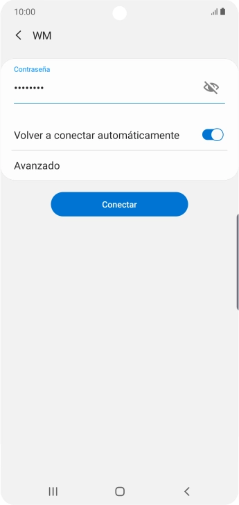 Introduce la contraseña de la red wifi y pulsa Conectar.