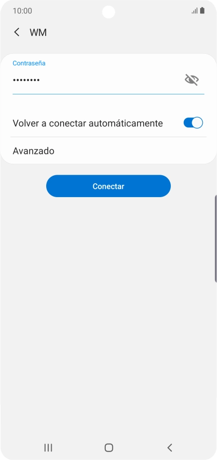 Introduce la contraseña de la red wifi y pulsa Conectar.