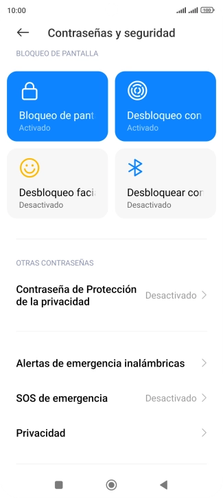 Pulsa Bloqueo de pantalla.