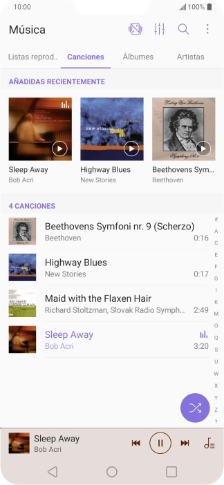 Pulsa el título de la canción en la parte inferior de la pantalla.