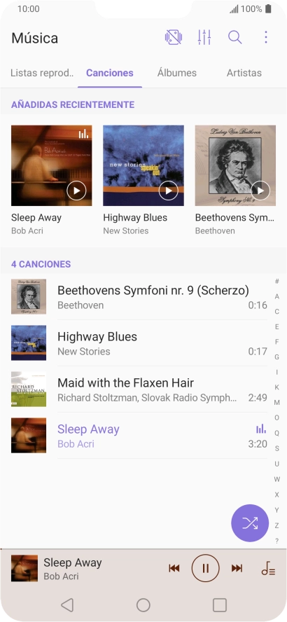 Pulsa el título de la canción en la parte inferior de la pantalla.