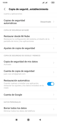 Pulsa Borrar todos los datos.