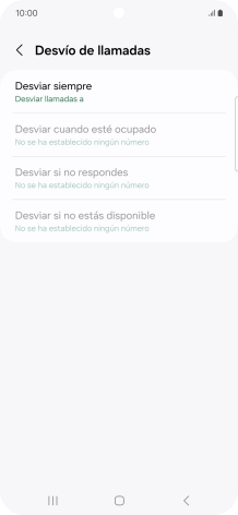 Pulsa el tipo de desvío deseado.