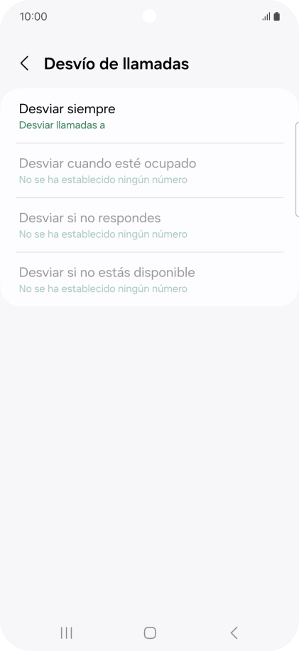 Pulsa el tipo de desvío deseado.