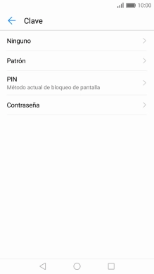 Introduce el código de seguridad actual y pulsa Ninguno.