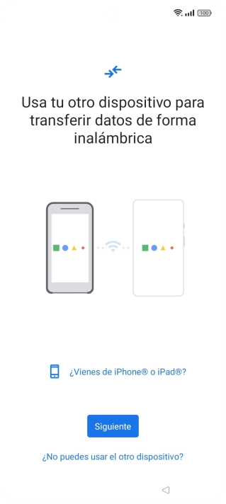 Sigue las indicaciones de la pantalla para transferir contenido desde otro teléfono.