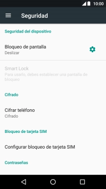Pulsa Configurar bloqueo de tarjeta SIM.