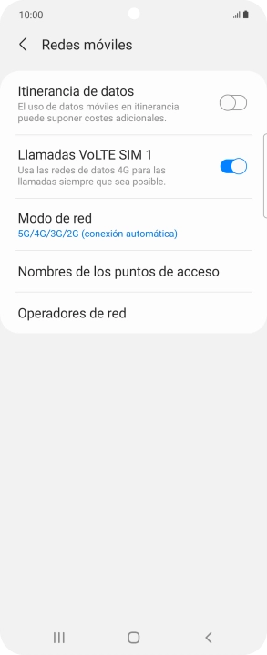 Pulsa Nombres de los puntos de acceso.
