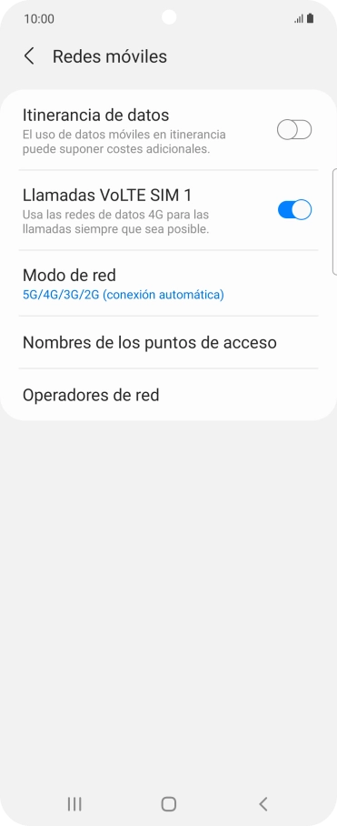 Pulsa Nombres de los puntos de acceso.