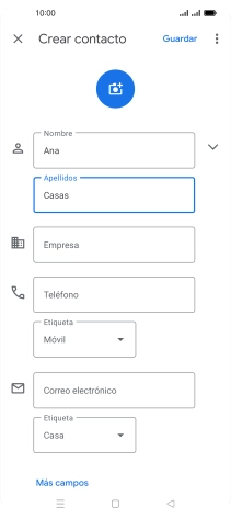 Pulsa Teléfono e introduce el número de teléfono deseado.