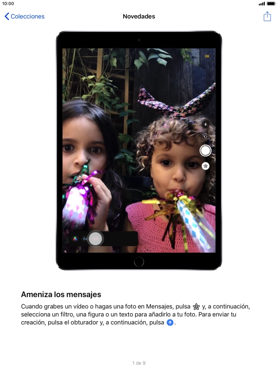 Pulsa la tecla de inicio para terminar y regresar a la pantalla de inicio.