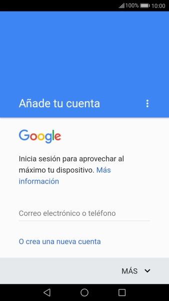 Si no tienes una cuenta de Google, pulsa O crea una nueva cuenta y sigue las indicaciones de la pantalla para ver cómo crear una cuenta nueva.