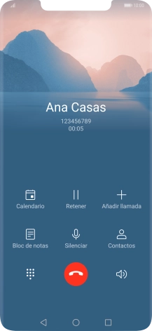 Pulsa el icono de finalizar llamada.