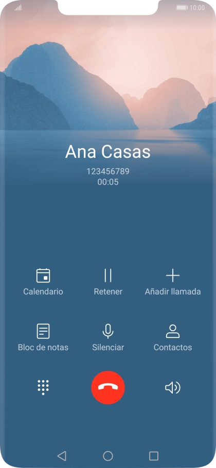 Pulsa el icono de finalizar llamada.