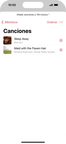 Desplázate a la categoría deseada y pulsa el archivo de música deseado.