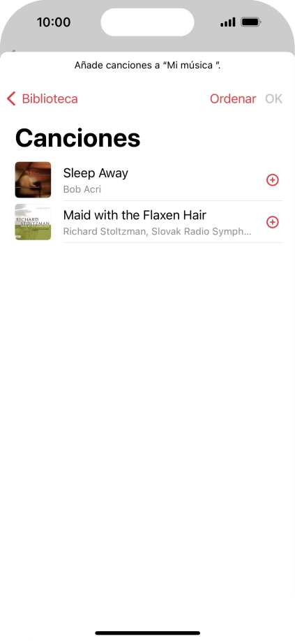 Desplázate a la categoría deseada y pulsa el archivo de música deseado.
