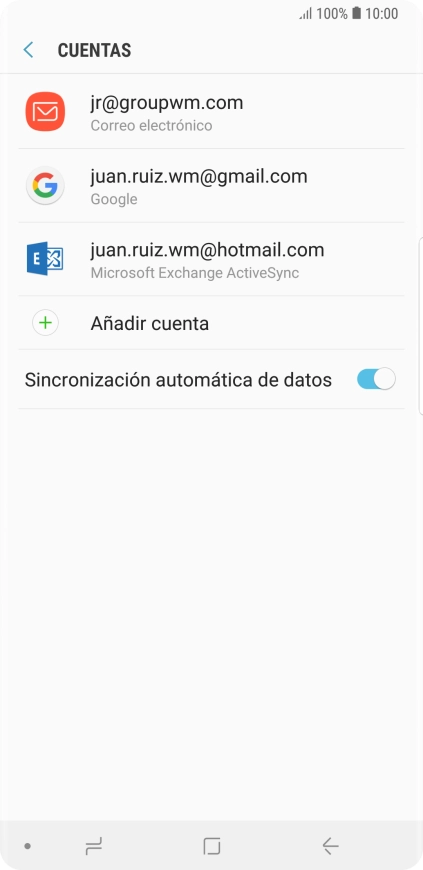 Si aparece en la pantalla esta imagen, tu cuenta de correo electrónico ha sido reconocida y configurada automáticamente. Sigue las indicaciones de la pantalla para introducir más información y terminar la configuración.