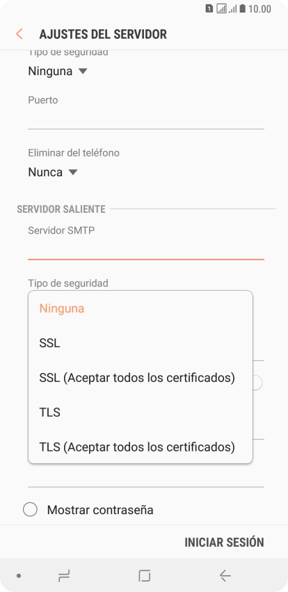 Pulsa Ninguna para desactivar la función.