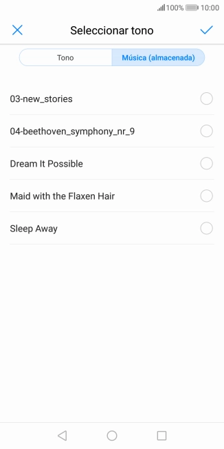 Pulsa los timbres de llamada deseados para escucharlos.