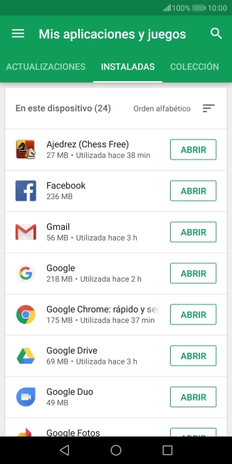 Pulsa la app deseada.