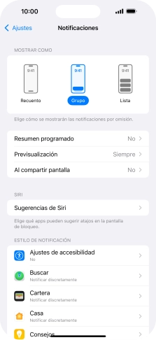 Pulsa Resumen programado.