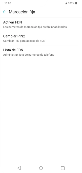 Pulsa Activar FDN.