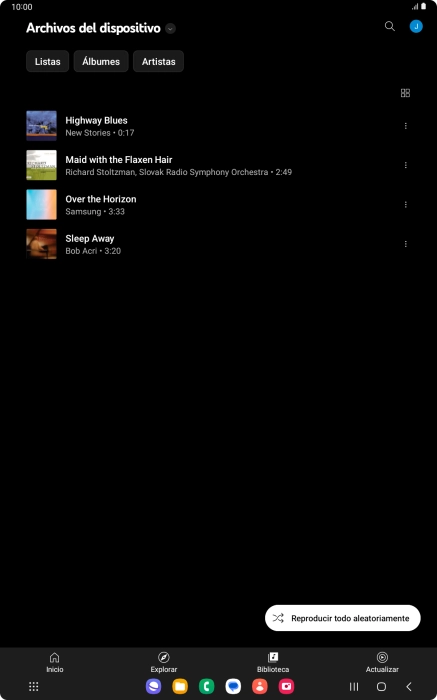 Pulsa el archivo de música deseado.