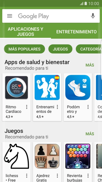 Pulsa en el campo de búsqueda.