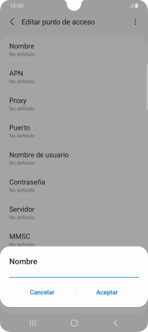 Introduce Vodafone Internet y pulsa Aceptar.