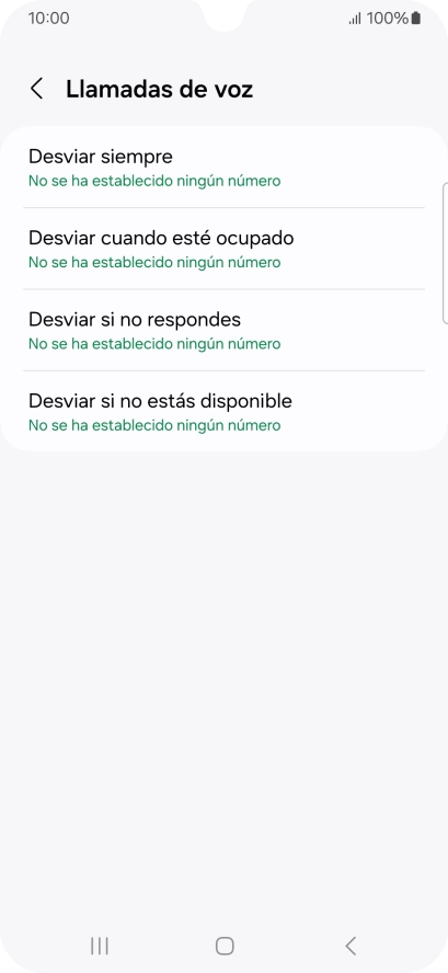 Pulsa el tipo de desvío deseado.