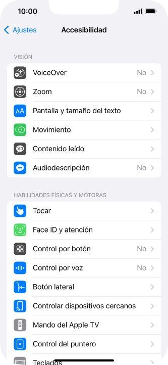Pulsa una categoría bajo 