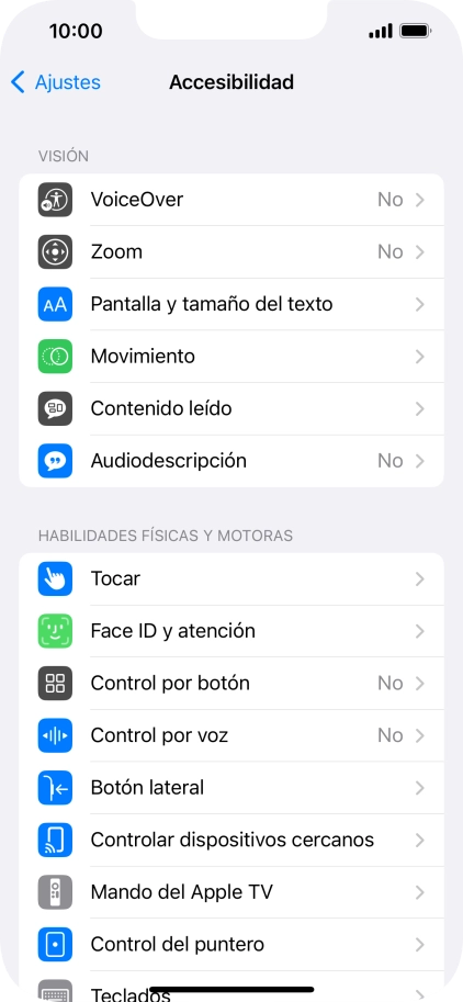 Pulsa una categoría bajo 