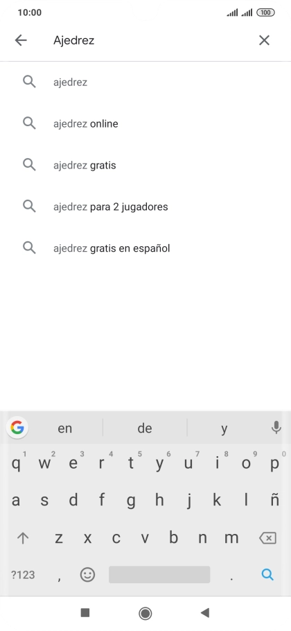 Introduce el nombre del tema o de la app y pulsa el icono de búsqueda.