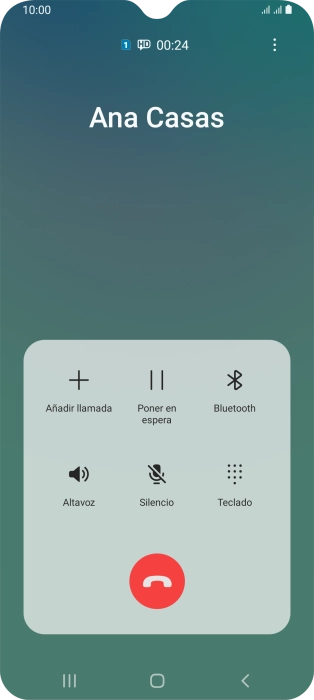 Pulsa el icono de finalizar llamada.