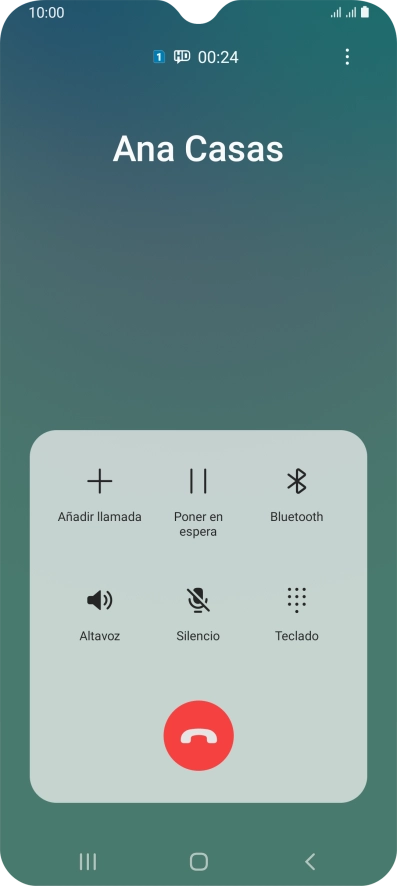 Pulsa el icono de finalizar llamada.
