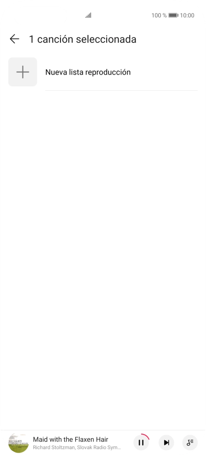 Pulsa Nueva lista reproducción.