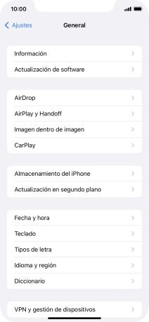 Pulsa Actualización en segundo plano.