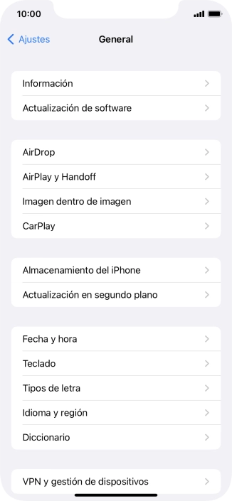 Pulsa Actualización en segundo plano.