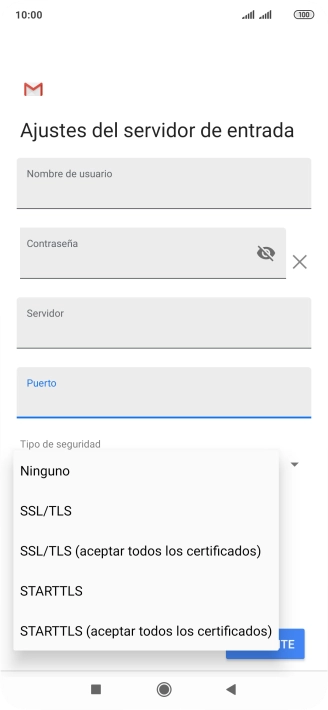 Pulsa Ninguno para desactivar la función.