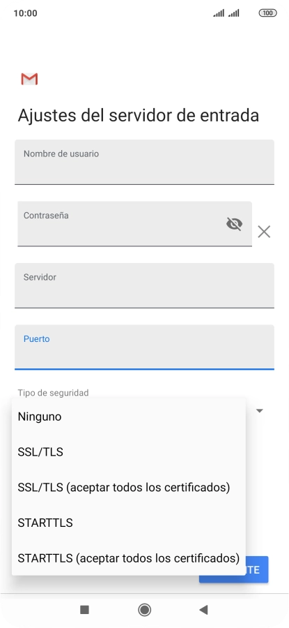Pulsa Ninguno para desactivar la función.