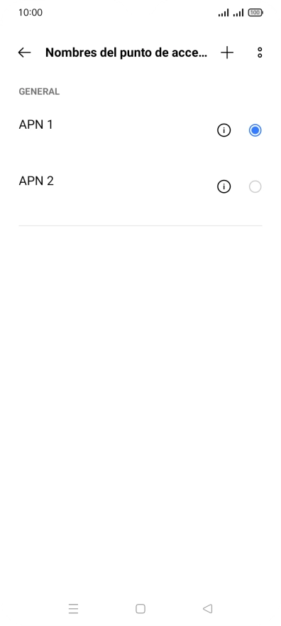 Pulsa en el campo junto a la conexión de datos para activarla.