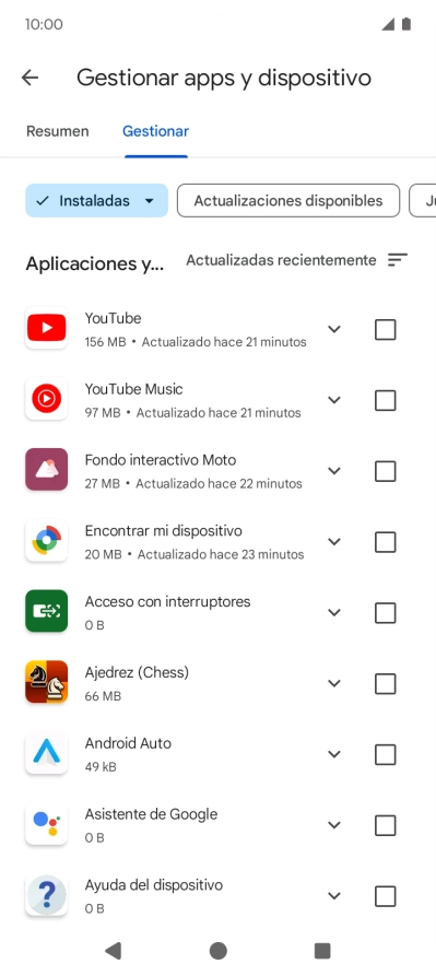 Pulsa la app deseada.