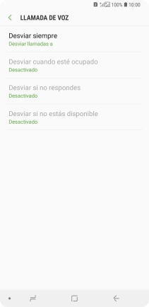 Pulsa el tipo de desvío deseado.